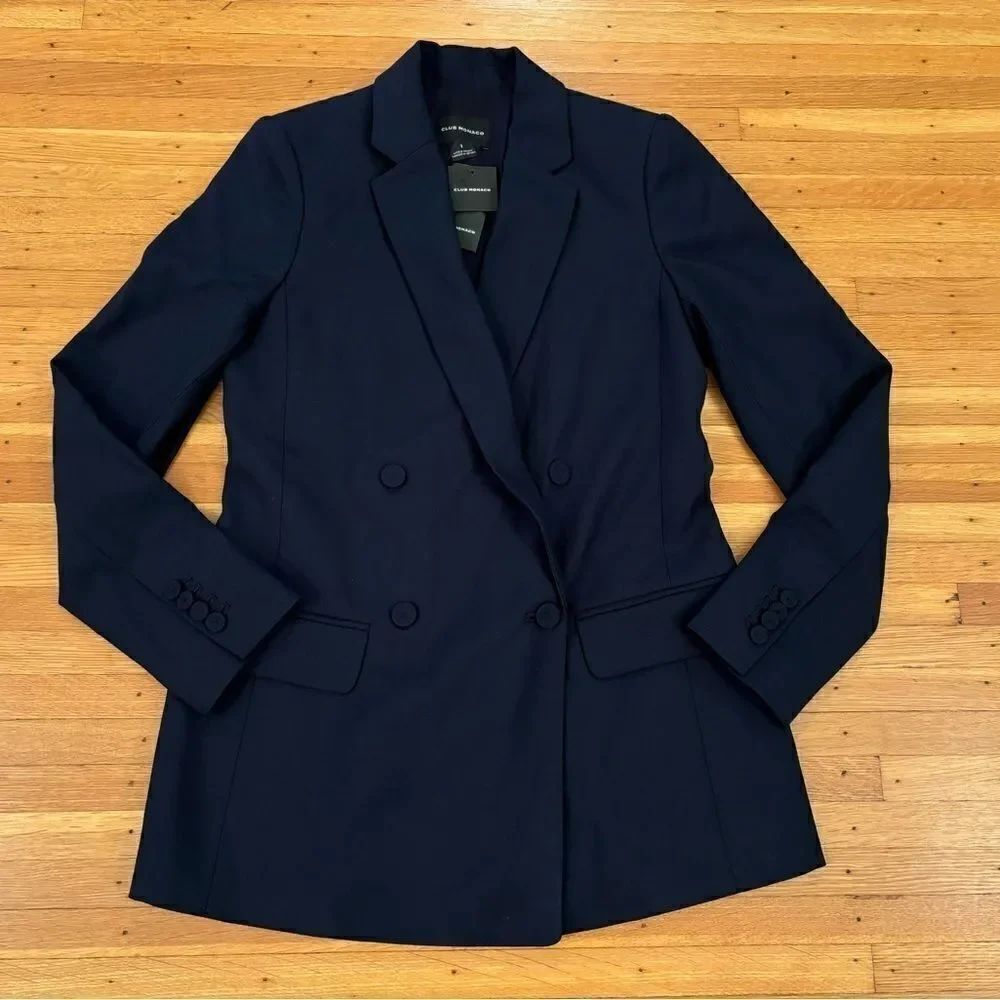 Club Monaco Navy Blue Wool Blend Blazer Suit Jacket NWT